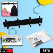 7570 Cloth Hanger Wall Door Hooks Rail For Hanging Clothes For Hanging Hook Rack Rail Extra Long Coat Hanger Wall Mount For Clothes Jacket Hats 6 Hook With Eco-friendly Liquid Adhesive Glue thumbnail 6