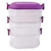 3 Layer Stackable Airtight Food Storage Container Set (1 Set) thumbnail 3