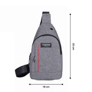 0323 Grey Waterproof Anti Theft Crossbody Fanny Pack Waist Bag Pu Leather Shoulder Bags Chest Men Casual Fashion Usb Charging Earphone Hook Sling Travel Messengers Bag thumbnail 6