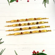 Gold Plated Hexa Bead Bracelet Rakhi For Brother  (1 Pc) thumbnail 3