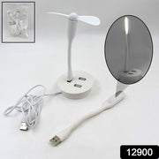 Portable Mini Usb Fan Usb Ligh  Usb 3 Hub  Port Combo thumbnail 7