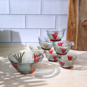 8234 Rose Glass Multipurpose Pudding  Dessert  Ice Cream Bowl Set For Home Use Home  Kitchen Serving Bowl For Sundae Sweets Snacks Fruit Pudding Nuts Or Dip Serving Bowls 6 Medium  1 Big Bowl (Set Of 7 Pc) thumbnail 4