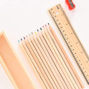 4726 Colorful Wooden Pencil Set With Pencil Box Ruler Sharpener For For Kids Artist Architect thumbnail 3
