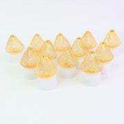 Set Of 12 Decorative Led Flameless Candle Lights With Golden Net Cover thumbnail 1