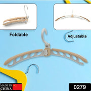 0279 Portable Folding 360 Degree Rotating Clothes Hangers Travel Foldable  Adjustable Accessories Foldable Clothes Hangers Drying Rack For Travel (1 Pc) thumbnail 5