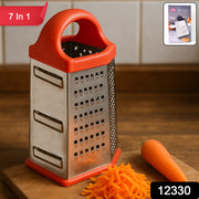 7-in-1 Heavy Duty Stainless Steel Box Grater With Ergonomic Handle (1 Pc) thumbnail 6