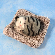 Soft Plush Cute Closed-eye Cat Car Dashboard Showpiece Toy (1 Pc) thumbnail 1
