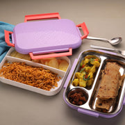 5364 Break Time Lunch Box Steel Plate Multi Compartment Lunch Box Carry To All Type Lunch In Lunch Box  Premium Quality Lunch Box Ideal For Office  School Kids  Travelling Ideal thumbnail 2