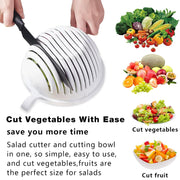 Plastic 60 Seconds Salad Cutter Salad Maker Salad Bow  (1 Pc) thumbnail 5