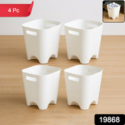 Modern Plastic Dustbin  Waste Paper Basket - (4 Pc) thumbnail 7