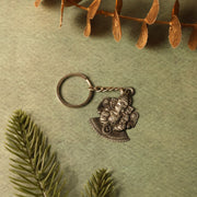 Lord Ganesha Sitting Design Silver Keychain (1 Pc) thumbnail 5