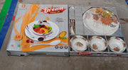 8231 Dream High Quality Plastic Dinning Dinner Set With Unique Flower Design Printed 6 Pc Plates 6 Pc Bowls And 6 Pc Serving Spoon Lightweight Round Plates And Bowls Microwave And Dishwasher Safe (18 Pcs Set) thumbnail 6