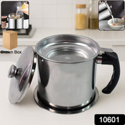 Stainless Steel Oil Strainer Pot With Lid And Filter Mesh (1 Set) thumbnail 7