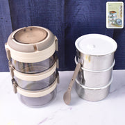 Ganesh Steko-3 Triple Layer Stainless Steel Insulated Lunch Box Set thumbnail 6