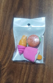 Mix Design Fancy  Stylish Colorful Erasers (1 Set  3 Pc Set) thumbnail 6