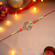 Elegant Round Peacock Design Rakhi thumbnail 3