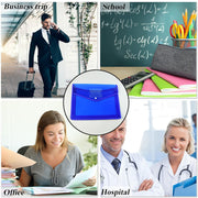 Transparent Document File Folder  Multi-color Button Closure File Bags (1 Pc  Mix Color) thumbnail 4