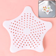 White Silicone Star Shaped Sink Filter Bathroom Hair Catcher Drain Strainers For Basin thumbnail 1