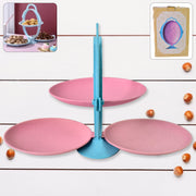 Foldable Fruit Plate Candy Dish  Multi Use Mirror Shape Dried Fruit Tray (1 Set) thumbnail 1
