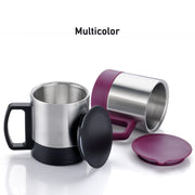 5565 Stainless Steel Coffeetea Cup Stainless Steel Lid Cover Hot Coffeetea Mug Hot Insulated Double Wall Stainless Steel Coffee And Milk Cup With Lid  Handle Easy To Carry - Coffee Cup (1 Pc) thumbnail 4