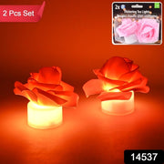 Rose Flower Shaped Led Flickering Tealight Candles (2 Pc) thumbnail 6