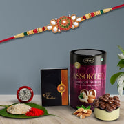 Rakhi (K1_410_as)  Assorted Chocolate Dryfruits 96gm  Rakhi Combo With Card And Chocolate  Chocolates Gift  Rakhi  Chocolate For Brother  Rakhi With Gift  Set Of 1 Rakhi thumbnail 1