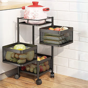 Metal High Qaulity Kitchen Trolley Kitchen Organizer Items And Kitchen Accessories Items For Kitchen Rack Square Design For Fruits  Vegetable Onion Storage Kitchen Trolley With Wheels (4 Layer  3 Layer) thumbnail 2