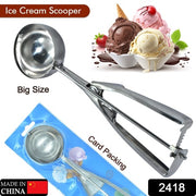 2418  Ice Cream Serving Scoop  Stainless Steel Premium Quality Ice Cream Serving Spoon Scooper With Trigger Release thumbnail 7