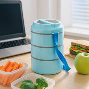 3 Layer Insulated Lunch Box Set With Handle  Strap - (Set) thumbnail 6