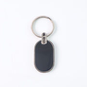Elegant Black  Silver Oval Metal Keychain (1 Pc) thumbnail 1