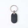 Elegant Black  Silver Oval Metal Keychain (1 Pc)