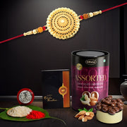 Rakhi (K1_402_as)  Assorted Chocolate Dryfruits 96gm Rakhi For Brother With Gift Rakhi With Chocolate Rakhi Combo For Brother Set Of 1 Rakhi Chocolate thumbnail 1