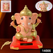 Solar-powered Dancing Ganesha Idol  Decorative Lord Ganpati Showpiece With Movement thumbnail 7