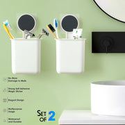 Wall Mounted Bathroom Storage Organizer Cup Set (2 Pc Set) thumbnail 5