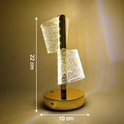 Modern Luxury Crystal Led Double Shade Table Lamp (1 Pc) thumbnail 2