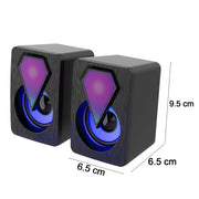 Rgb Desktop Speakers Plug And Play Usb Powered Speaker (2 Pc Set) thumbnail 4