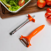 8213 2 In 1 Kitchen Combo Lighter Stainless Steel Durable Gas Lighter With Vegetable Cutter Peeler For Kitchen Steel Gas Lighter (2 Pc Set) thumbnail 1