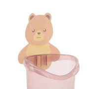 7943 Multipurpose Wall Mount Toothbrush Holder Plastic Stand For Toothpaste Comb Brush Cream Lotion Kids Bathroom Cup Drain Waterproof Self-adhesive Teddy Bear thumbnail 2