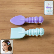 Cute Mini Spade  Leaf Shape Hair Clip Set (2 Pc) thumbnail 1