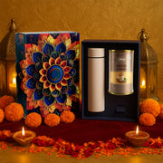 Effete Coffee Almonds Gift Hamper Golden With Bottle (2 Pc Set) thumbnail 1