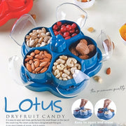 Lotus Shape Rotating Dry Fruit  Snack Organizer Box With Compartments (1 Pc) thumbnail 4