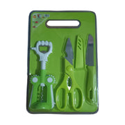5508 Plastic Chopping Board With Knife Set And Scissor And Wine Stainless Steel And Plastic Kitchen Item Multipurpose Cutting Vegetables thumbnail 3