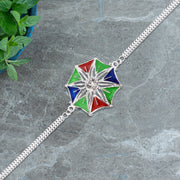 Colorful Star-shaped Rakhi With Central Stone thumbnail 1