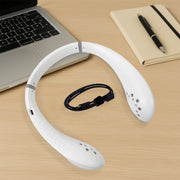 0876 Neck Fan Portable And Wearable Personal Fan Usb Rechargeable Headphone Design Neckband Fan With 3 Speeds Suitable For Outdoor Family Sports Travel thumbnail 1