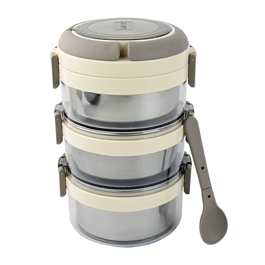 Ganesh Steko-3 Triple Layer Stainless Steel Insulated Lunch Box Set