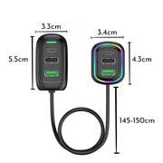 Rgb Breathing Light Multi Port Car Usb Charger (1 Set 1.5m) thumbnail 4