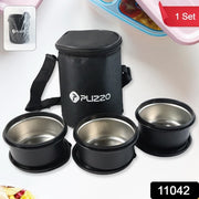 Insulated Stainless Steel Tiffin Lunch Box Set With Carry Bag (1 Set) thumbnail 5