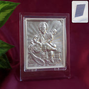 Elegant Silver Saraswati Maa Photo Frame With Stand (1 Pc) thumbnail 2