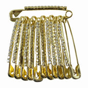 Decorative Golden Safety Pin Brooch Set (12 Pc Set) thumbnail 3