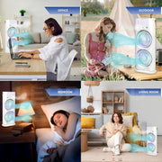 Electric Fan Desktop Double-head Powerful Air Cooler (1 Pc  With Remote) thumbnail 2